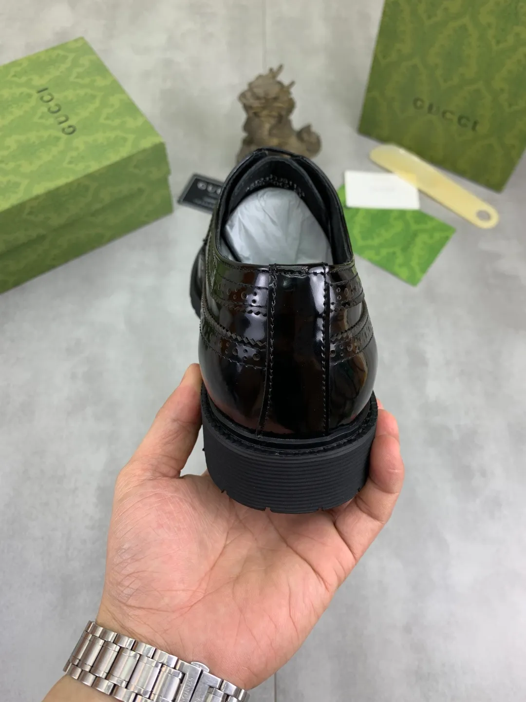 Men's Men's Shoes 💰P580 [New Style] 💰💎💎💎 [Gucci] GUCCI high-end men's formal business leather shoes, original order 1:1! Original imported high-end calfskin, original metal buckle, imported first-layer pigskin lining for feet, original high-end outsole, men's shoe size: 38-44